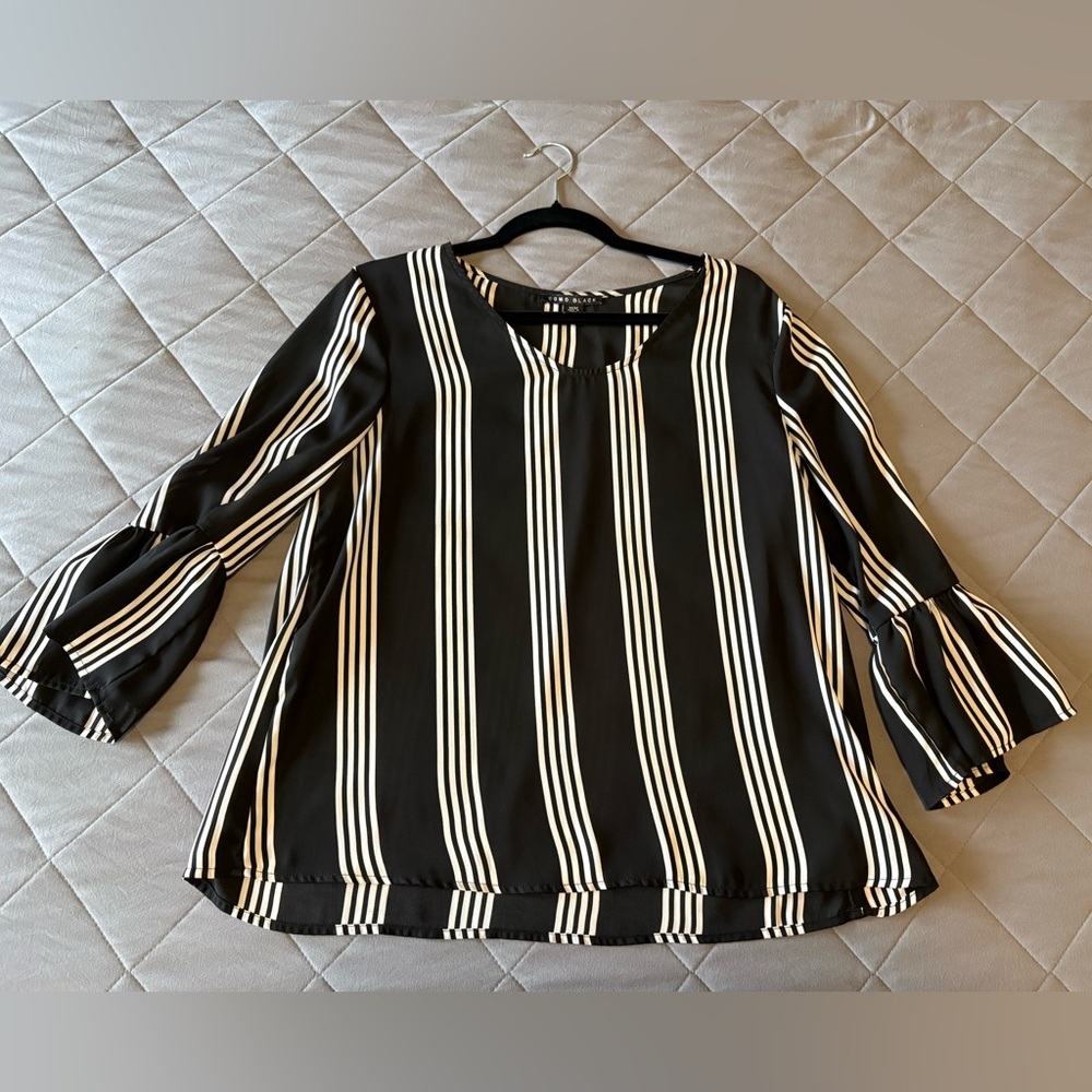 Como Black Striped Blouse